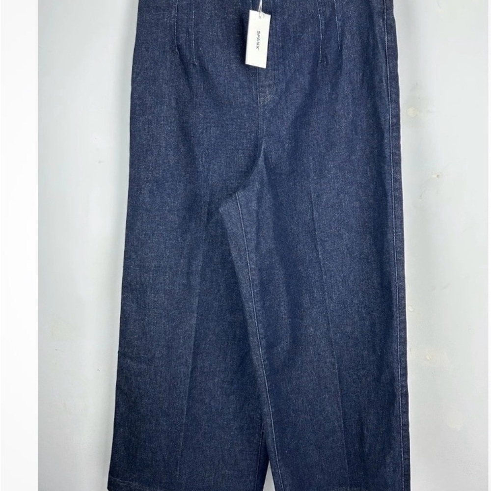 SPANX Raw Indigo wash crop Wide-Leg Jeans